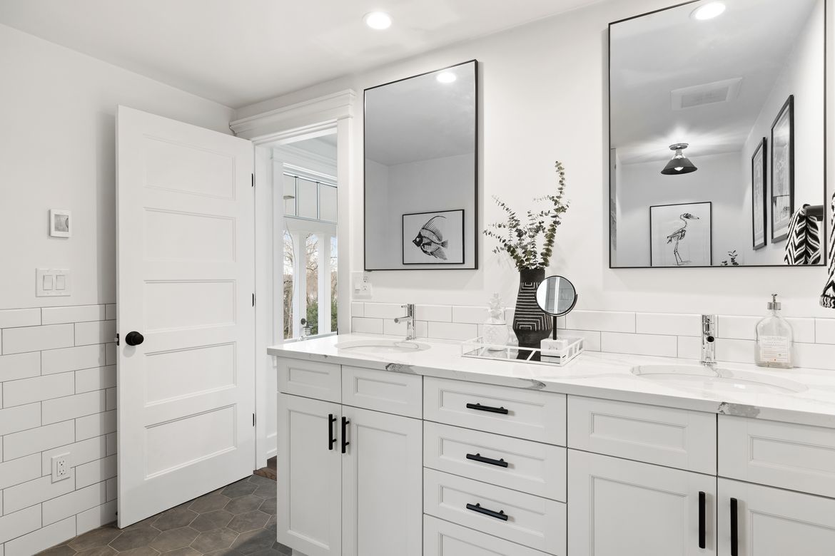 Open Concept Bathroom with Double Sink Vanity - NDA Kitchens